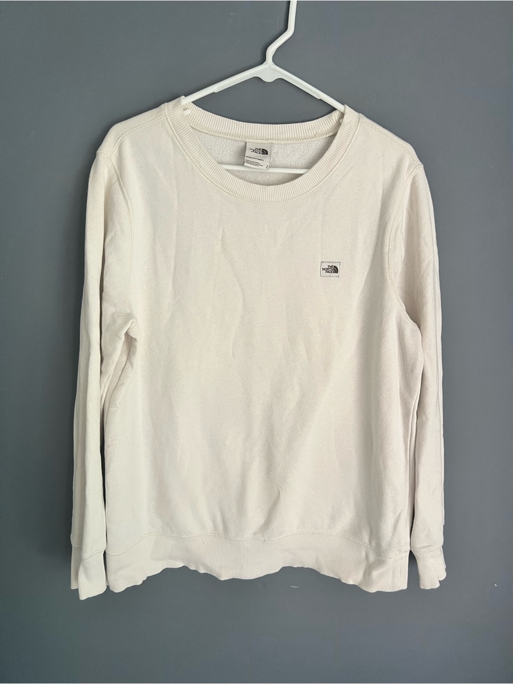 The North Face Heritage Patch Womens Size L Crew Neck Sweatshirt Cream